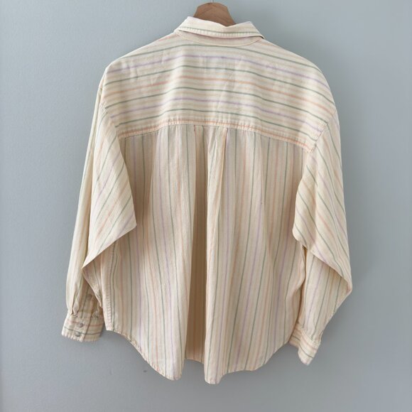 Liz Sport Pastel Striped Long Sleeve Button Down Shirt - Picture 6 of 9